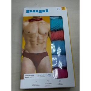 Papi Men  Low Rise Briefs 6Pack Premium Cotton Assorted‎ Colors Small28-30